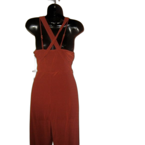 Haute Monde Small Cognac Belted Sleeveless Jumpsuit NWT - Picture 10 of 16